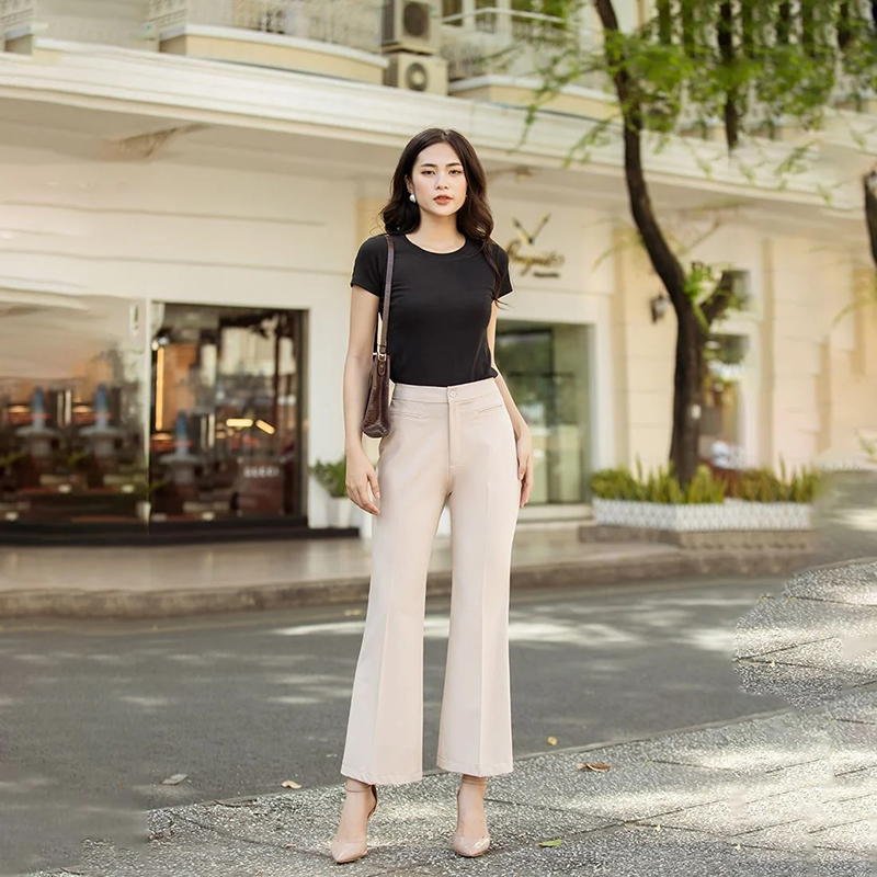 Quần âu nữ ống loe hiện đại