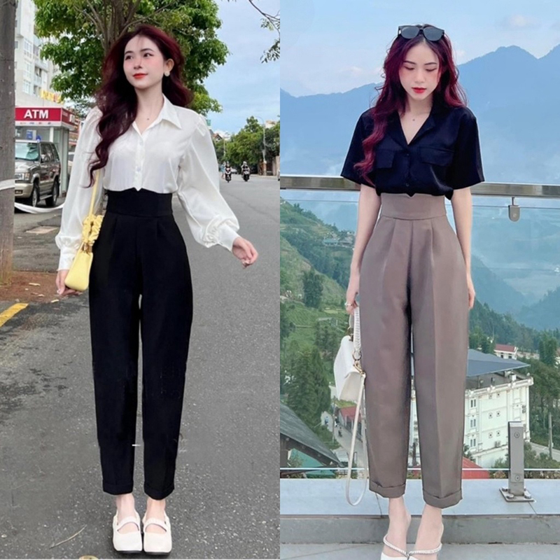Quần tây baggy lưng cao