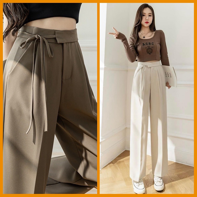 Quần tây dài ống rộng thắt dây
