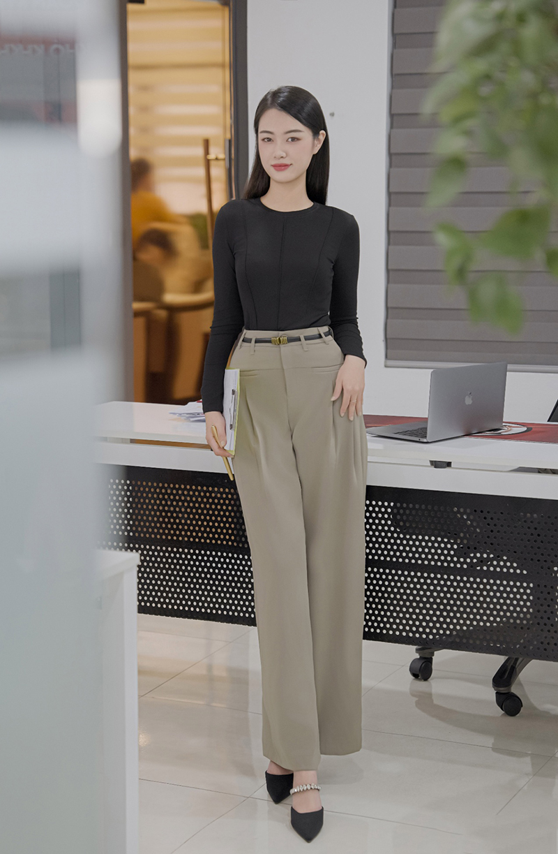 Quần tây dài suông túi cơi công sở