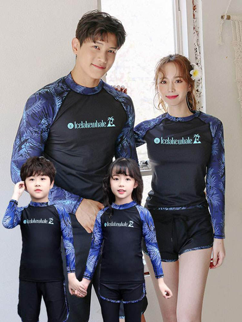 Đồ bơi gia đình màu tối kín đáo