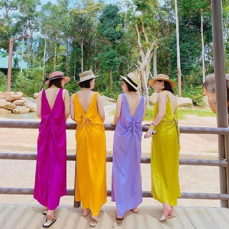 Váy 2 dây đi biển nhiều màu
