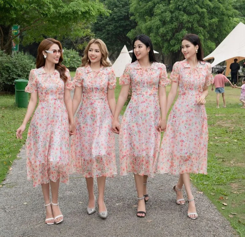 Váy voan đi biển nhẹ nhàng, thanh lịch