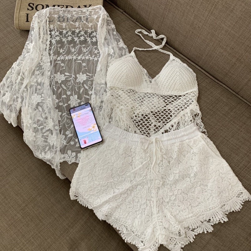 Set bikini đi biển 3 món kín đáo