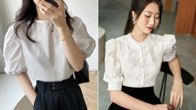 Áo tay bồng mang lại vẻ đẹp thanh lịch, sang trọng
