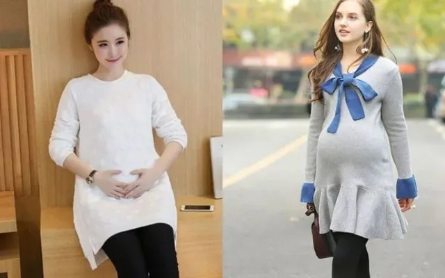 Đầm phối với quần tất