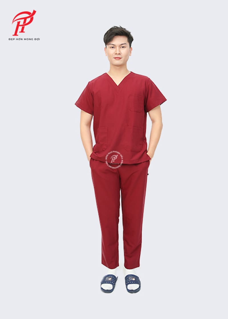 Mẫu đồng phục y tá, điều dưỡng màu đỏ