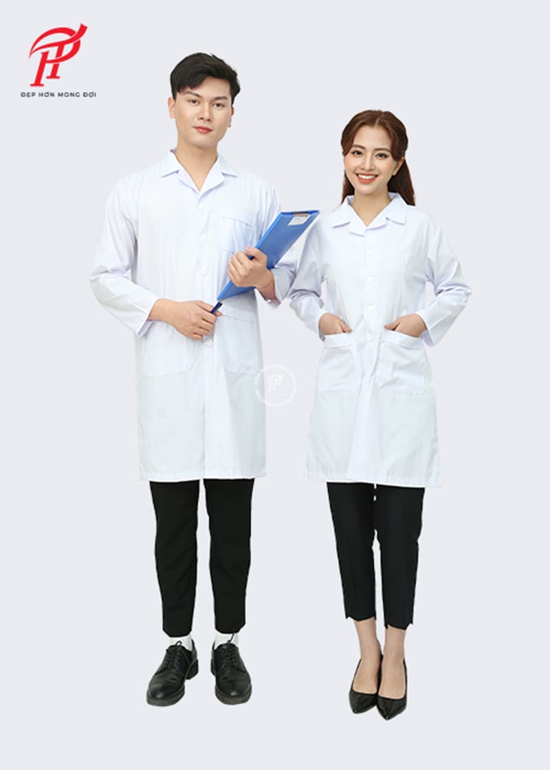 Mẫu đồng phục áo blouse trắng cho bác sĩ