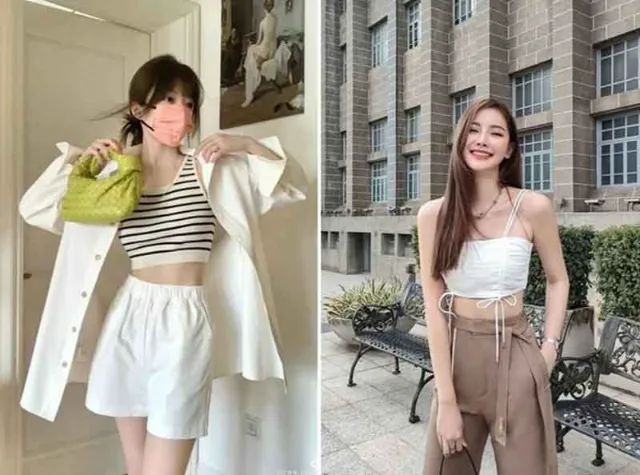 Áo dây chữ V mix với áo khoác ngoài là thời trang lý tưởng cho người vai to