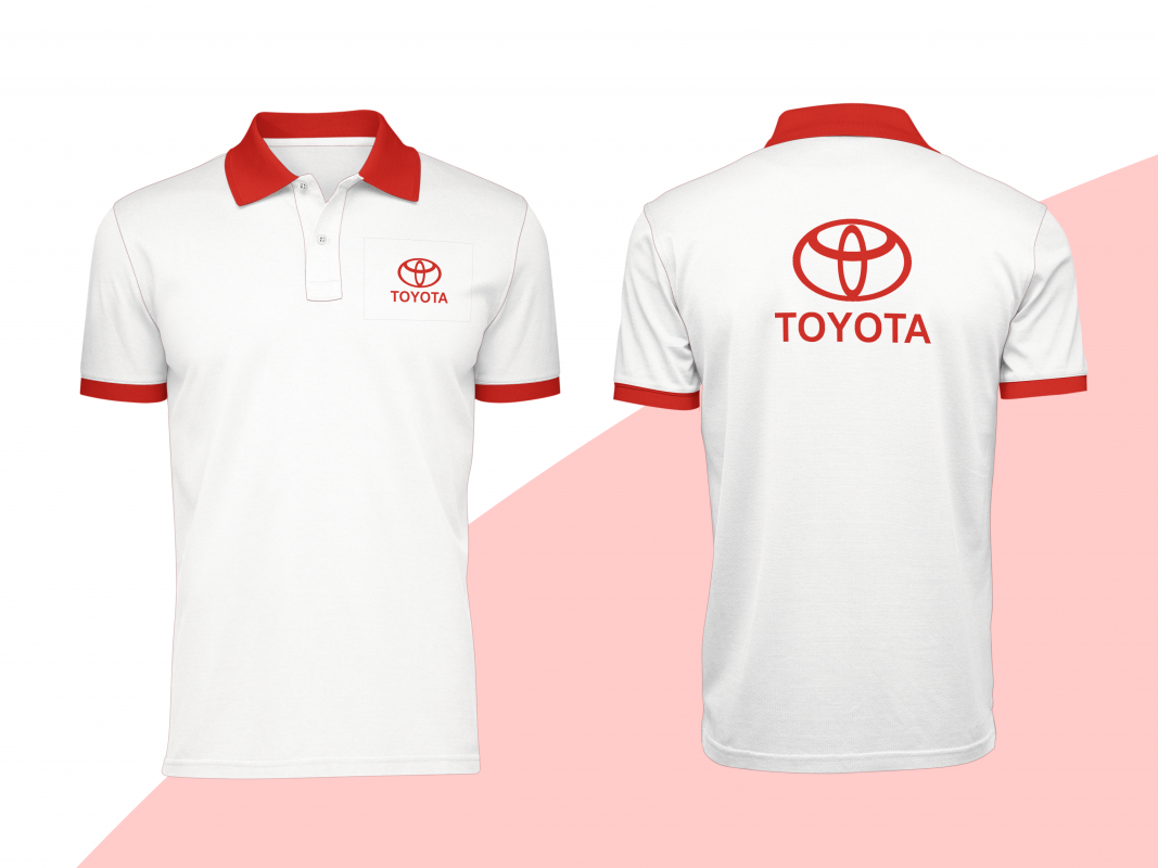 Mẫu áo đồng phục polo của Toyota với gam màu trẻ trung, nổi bật