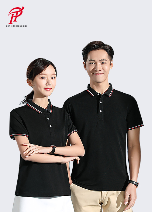 Áo thun in logo công ty màu đen