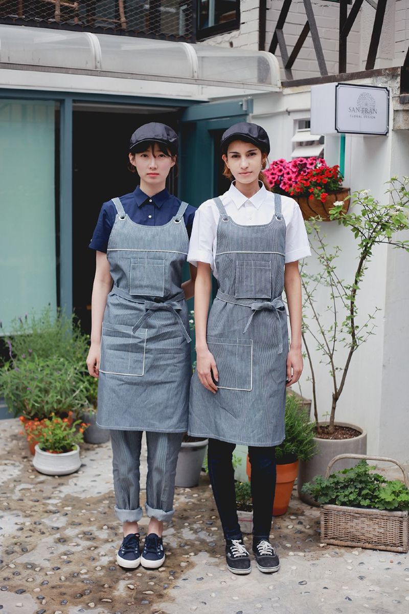 Đồng phục cà phê tạp dề phong cách Hàn Quốc