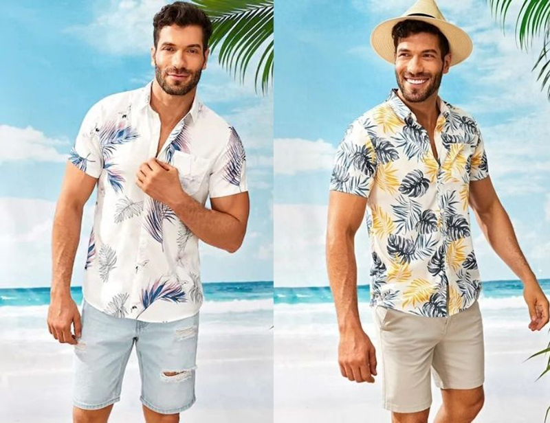 Áo sơ mi hoa + quần short