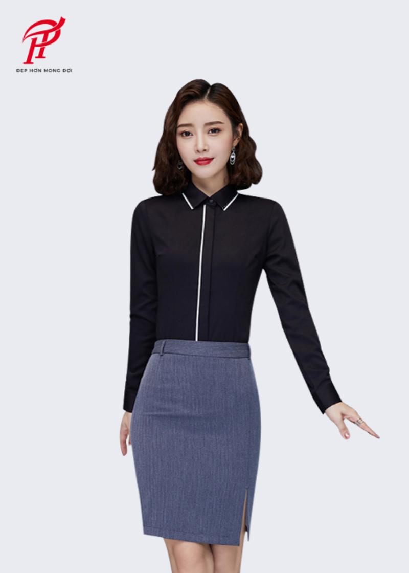 Chân váy đồng phục đơn giản cho nhân viên văn phòng