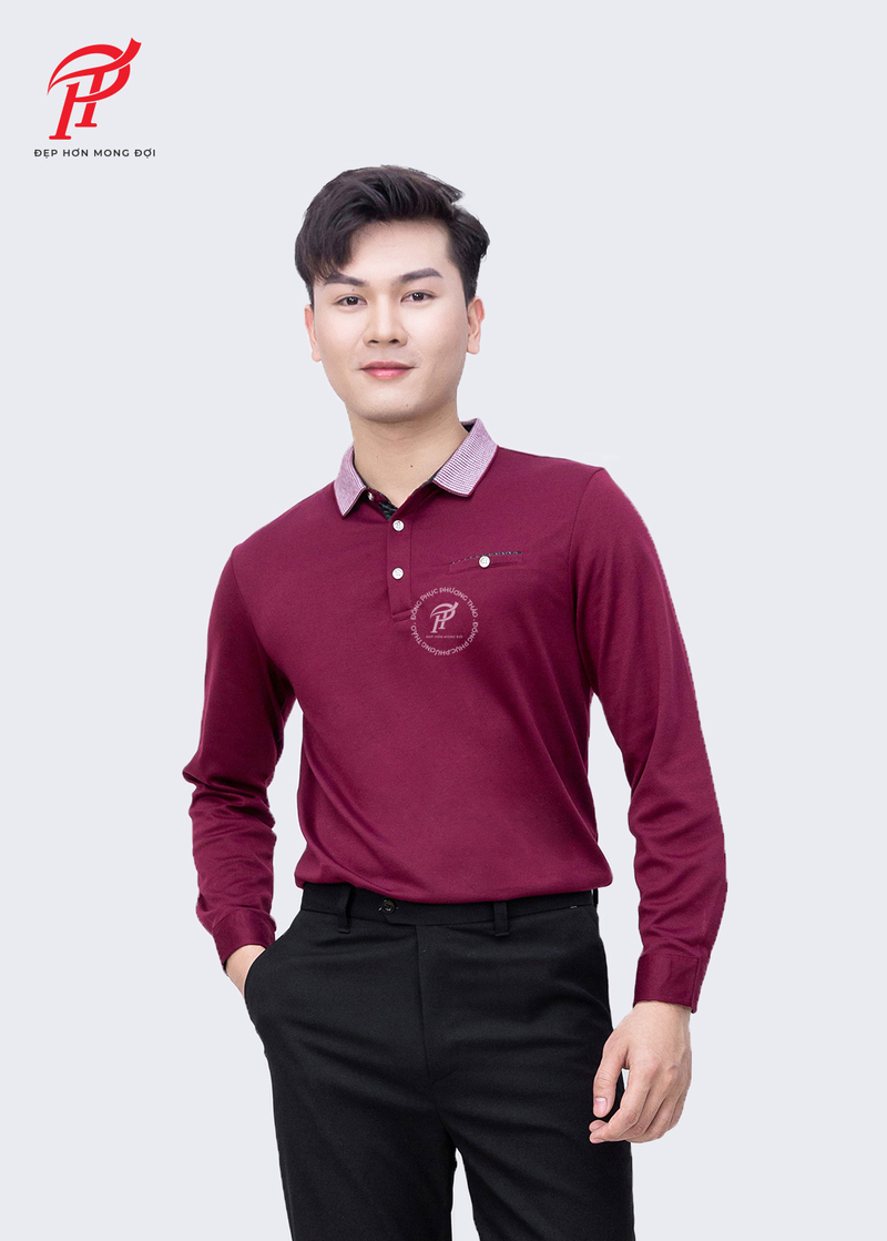 Mẫu áo polo đồng phục dài tay cho mùa đông