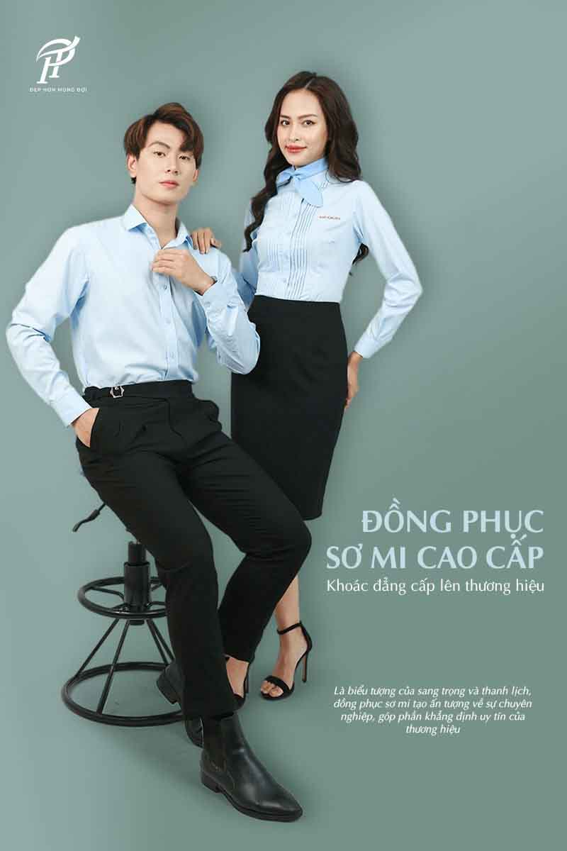 Mẫu áo đồng phục sơ mi được thiết kế, may tại Đồng phục Phương Thảo