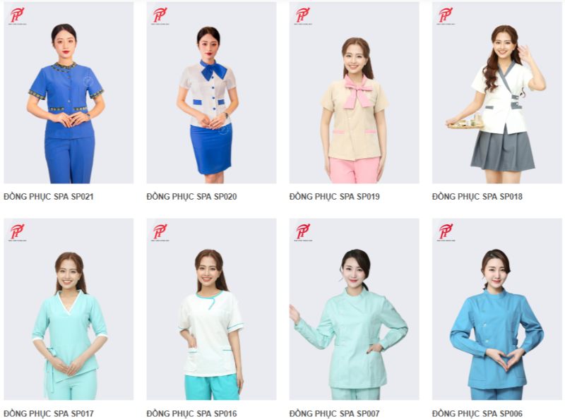 Cửa hàng bán đồng phục spa chuyên nghiệp có đa dạng mẫu mã, dễ chọn theo phong cách spa
