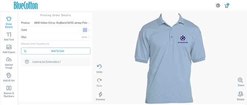 Bluecotton.com sở hữu giao diện thân thiện giúp mọi người có thể dễ dàng thiết kế áo đồng phục