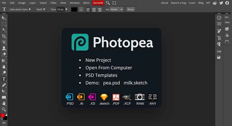 Phần mềm thiết kế áo đồng phục Photopea.com