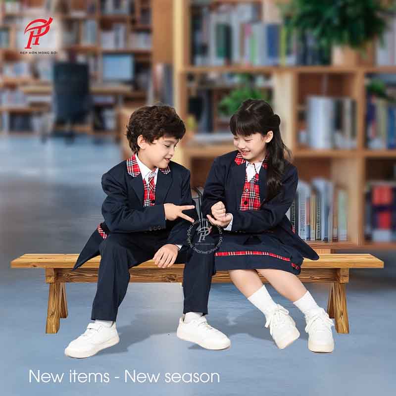 Mẫu áo đồng phục dạng vest cho học sinh cấp 1