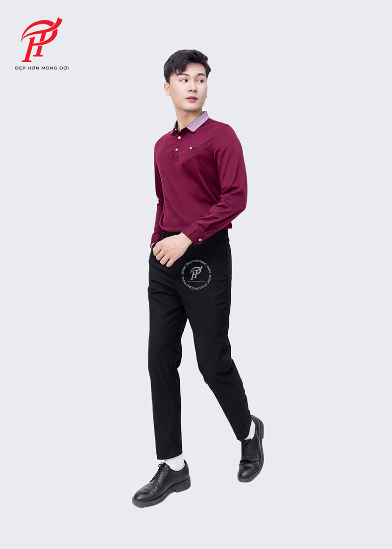 Áo polo đồng phục dài tay cho mùa đồng