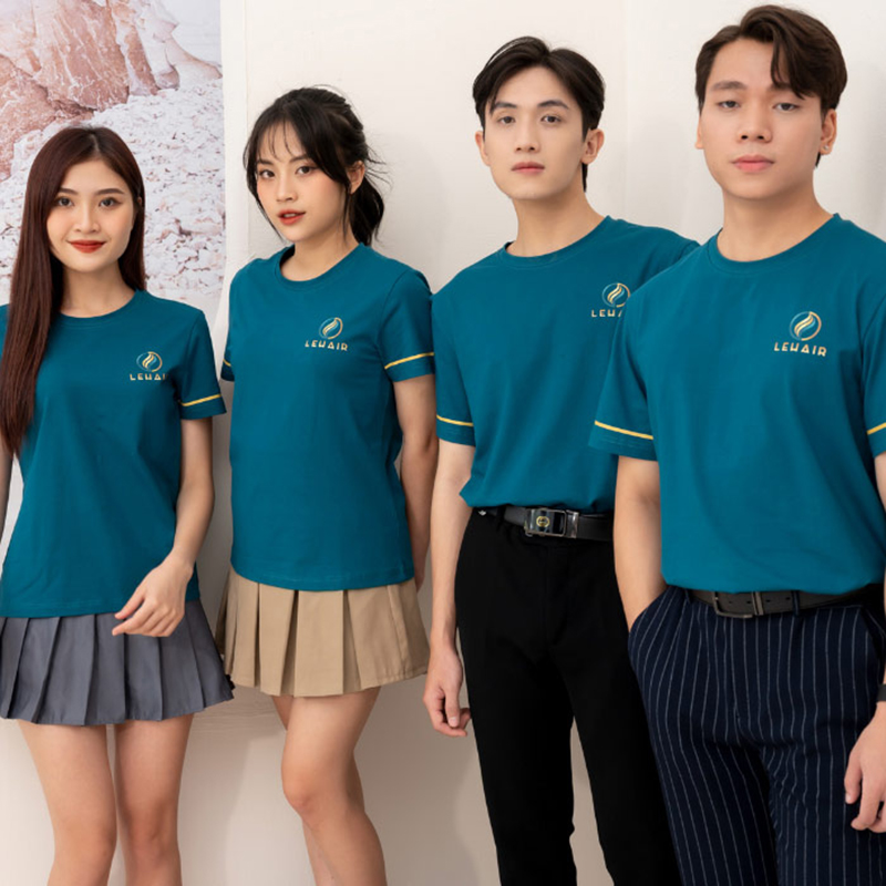 Áo đồng phục cổ tròn cho một cửa hàng làm tóc