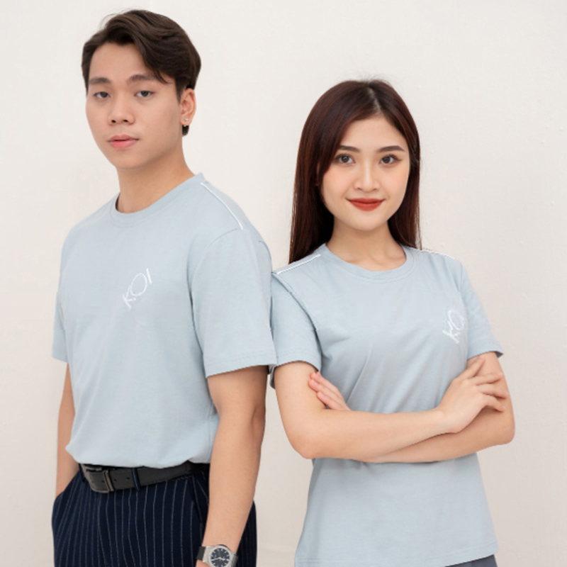 Đồng phục cổ tròn cho cửa hàng trà sữa KOI