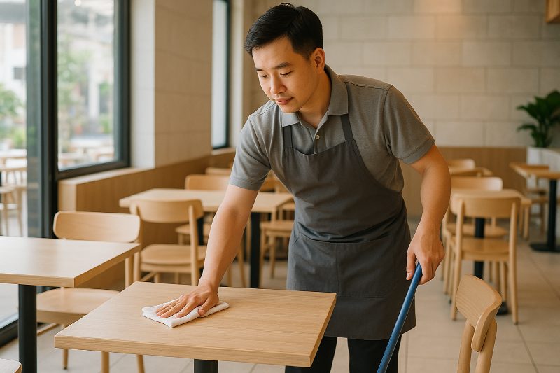 Đồng phục tạp phụ gọn gàng, dễ dọn dẹp