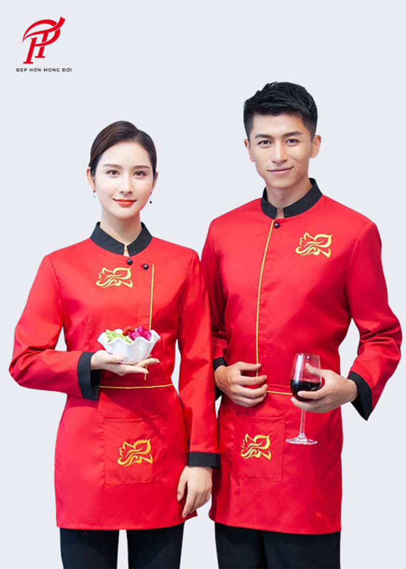 Đồng phục đỏ cho nhà hàng Trung Hoa