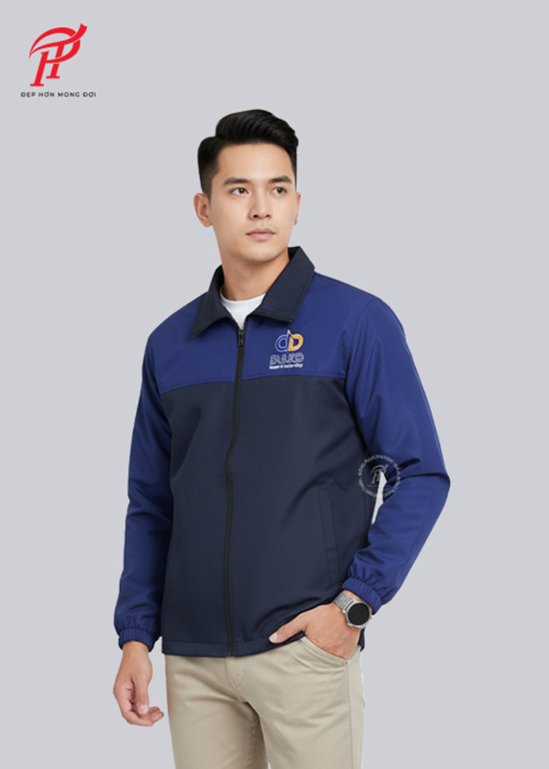 Mẫu áo đồng phục công nhân màu xanh tím than