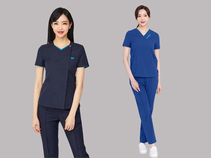 Mẫu đồng phục bộ cổ chữ V sang trọng