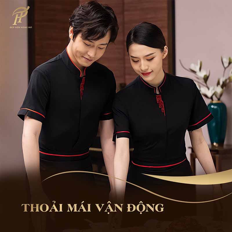 Tại các nhà hàng phong cách Trung Hoa, các mẫu áo sơ mi cổ tàu được lựa chọn làm đồng phục cho nhân viên phục vụ