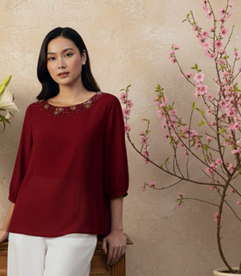 Mẫu áo trung niên tay lỡ dạo phố cực kỳ thanh lịch và cuốn hút 