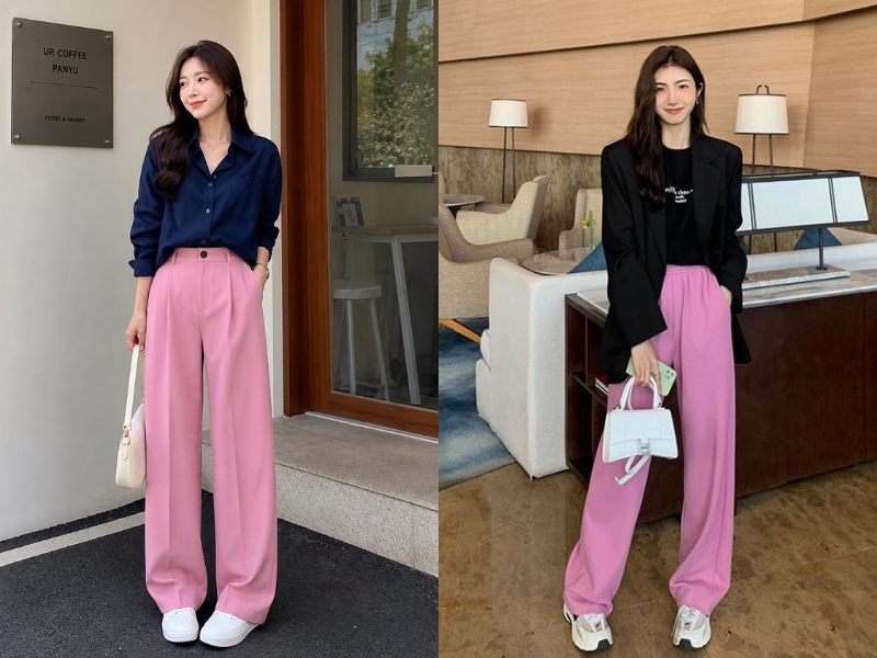 Hồng Fuchsia (Hồng sẫm) + Đen
