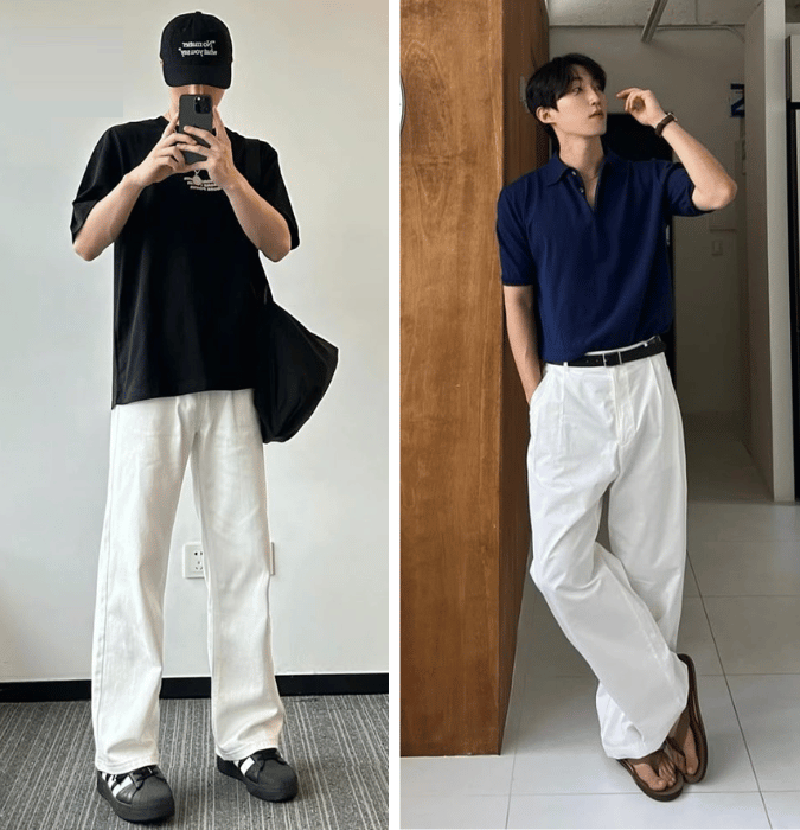 Chọn áo phối hợp với quần trắng cũng cần dựa theo tone da