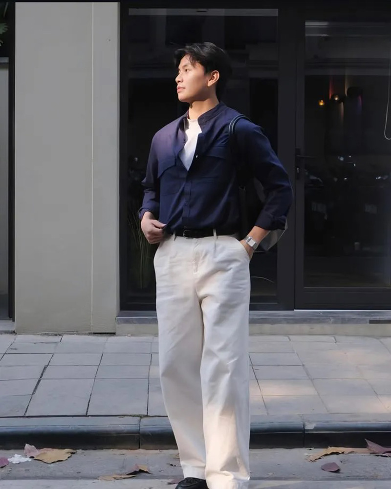 Phối với áo màu Xanh Navy (Xanh hải quân)